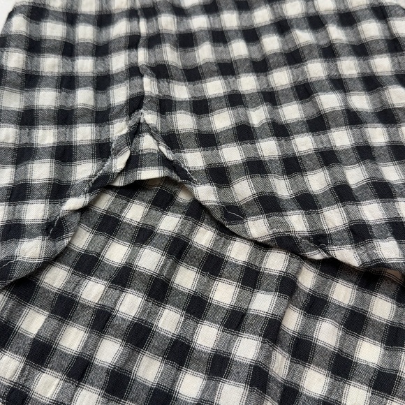 FAHERTY Olli Top - Moonlit Gingham S Black & Cream Checked Half Button Blouse - Picture 11 of 12